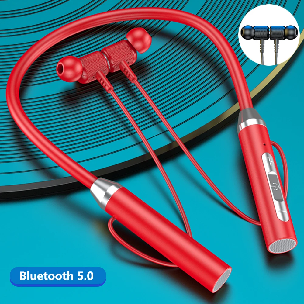 

Neckband Magnetic Wireless Earphones Bluetooth 5.0 Sport Running Earbuds TWS Noise Cancelling Headset With Mic For iPhone Xiaomi