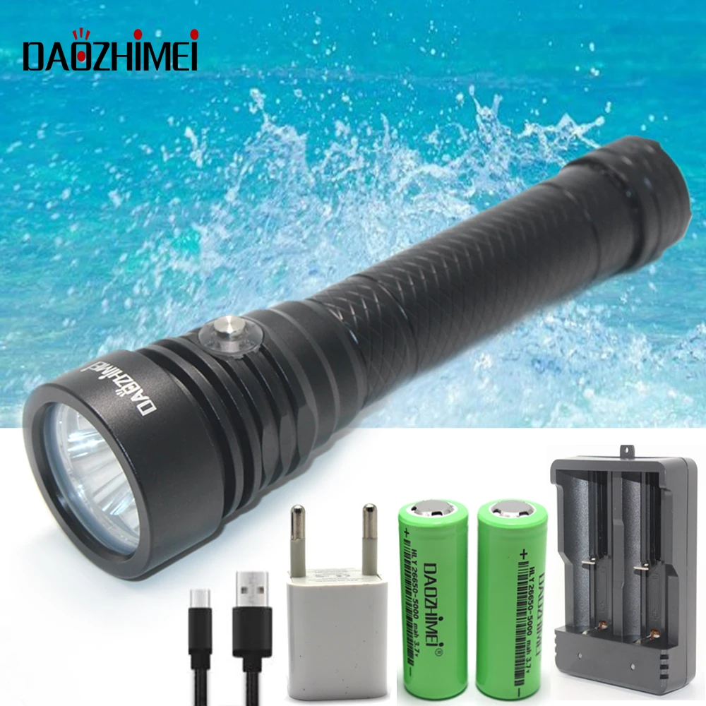 

6000lumen Super bright 4-modes LED Tactical Waterproof Diving Flashlight Underwater Waterproof Submarine Light Lamp Torch