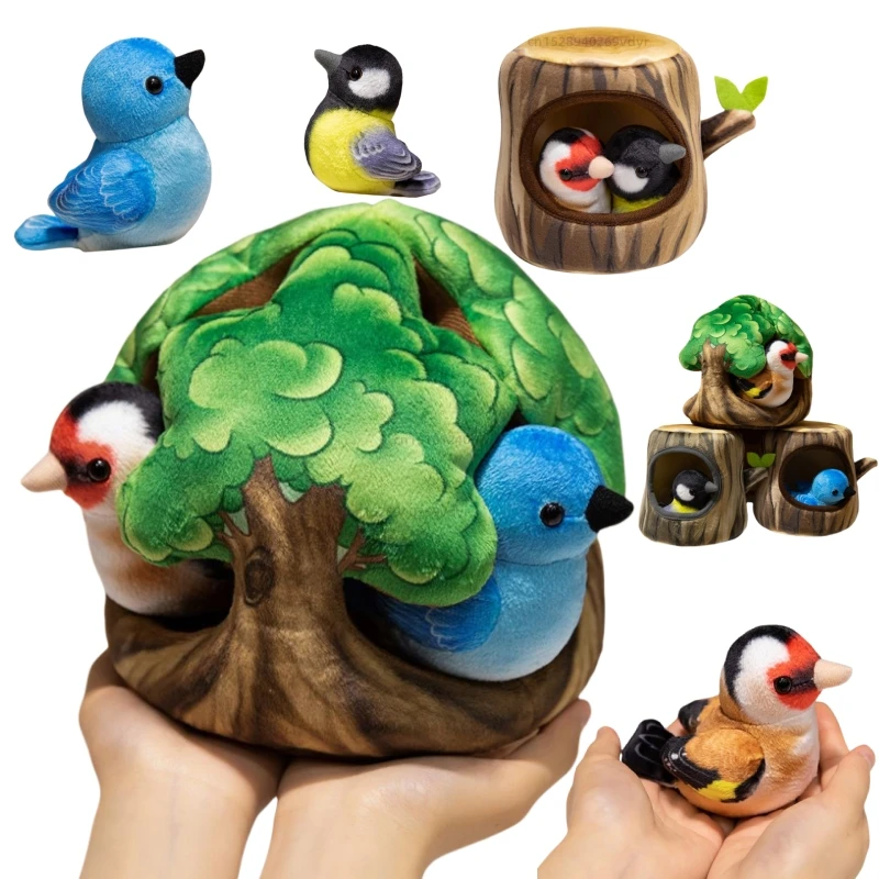 Имитация птицы и гнезда в одном мягкие куклы-животные мягкая домашняя офисная