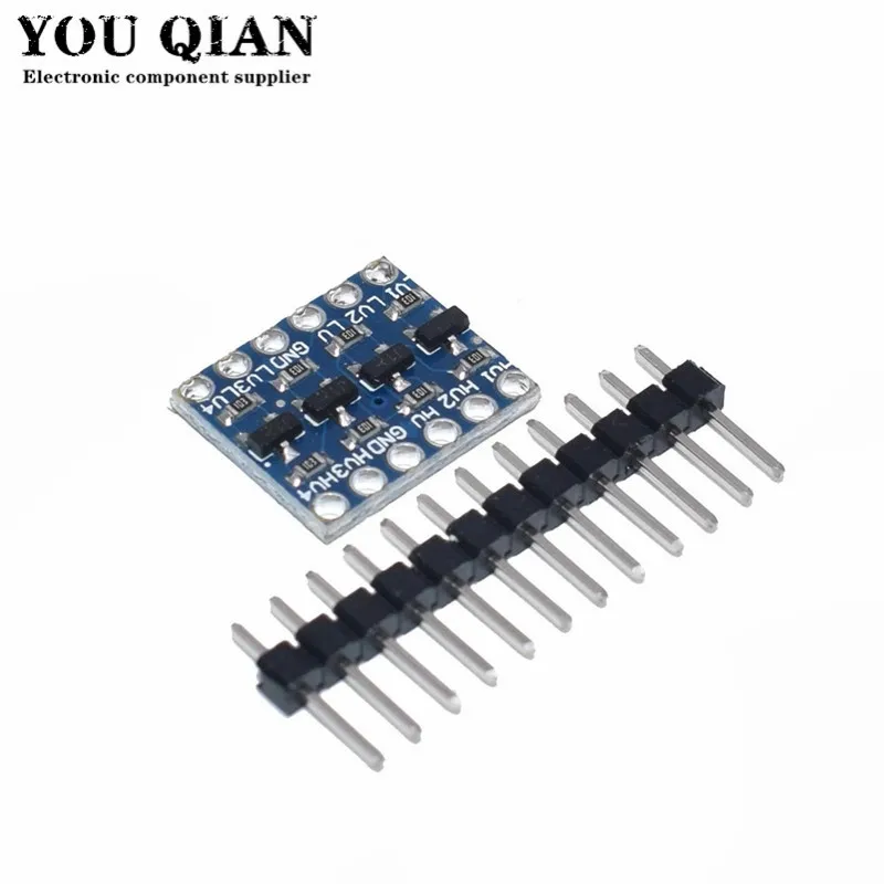 

10 шт., 4-канальный преобразователь логического уровня IIC I2C, двунаправленный модуль от 5 В до 3,3 В