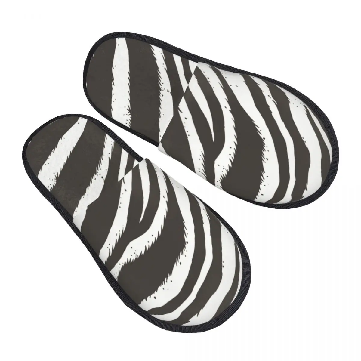 

Zebra Stripes Slipper For Women Men Fluffy Winter Warm Slippers Indoor Slippers