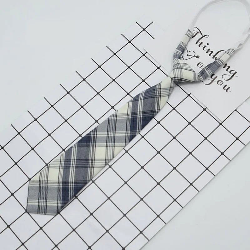 Галстук для рубашки женский галстук в студенческом стиле клетчатая форма JK