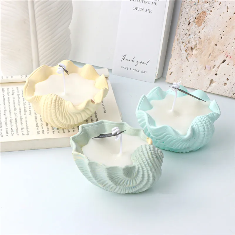

Creative Big Conch Shell Silicone Mold Gypsum form DIY Handmade Aromatherapy Candle Ornaments Handicrafts Soap Mold Hand Gift