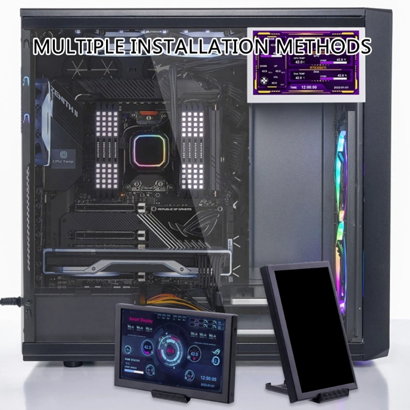 5-дюймовые компьютерные мониторы IPS USB для отображения температуры данных