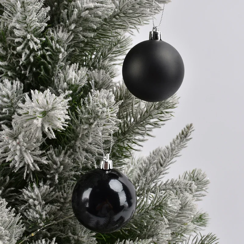 Рождественские украшения черные яркие подвесные рождественские шарики из ПВХ