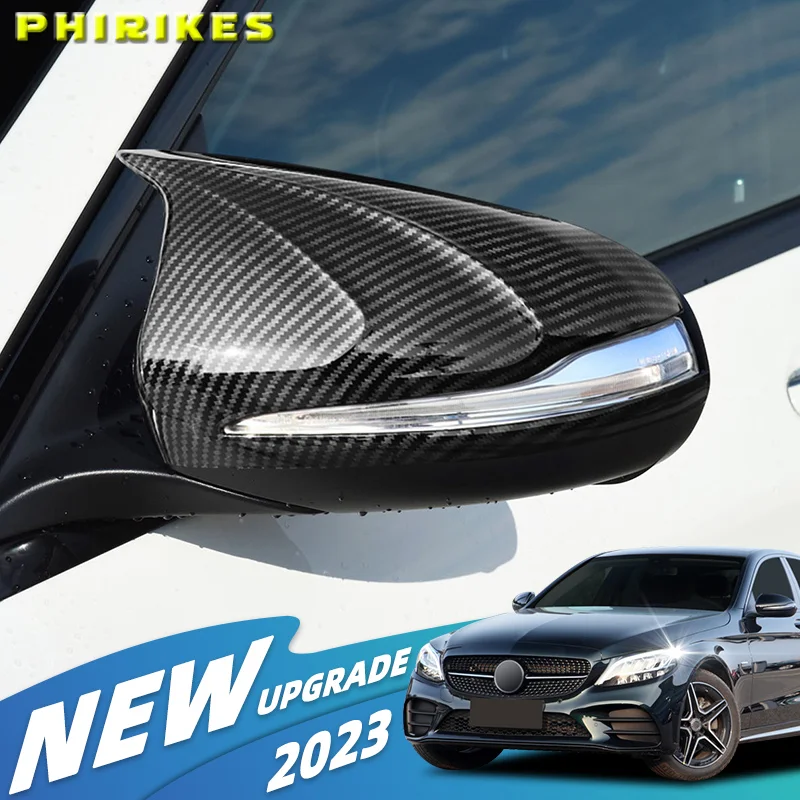 Черные боковые зеркальные колпачки для Mercedes Benz W205 W222 W213 W238 X205 X253 C217 W463 C253 W253 покрытие C S GLC E G класс AMG