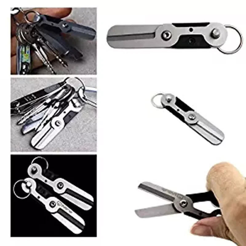 

keychain cutter mini spring gear pocket ring outdoor camp tool edc key chain fold scissor cut latch multi kit travel hike