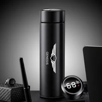 500ml smart thermos bottle with logo temperature display portable stainless steel thermo mug for hyundai genesis l110 g80 gv80