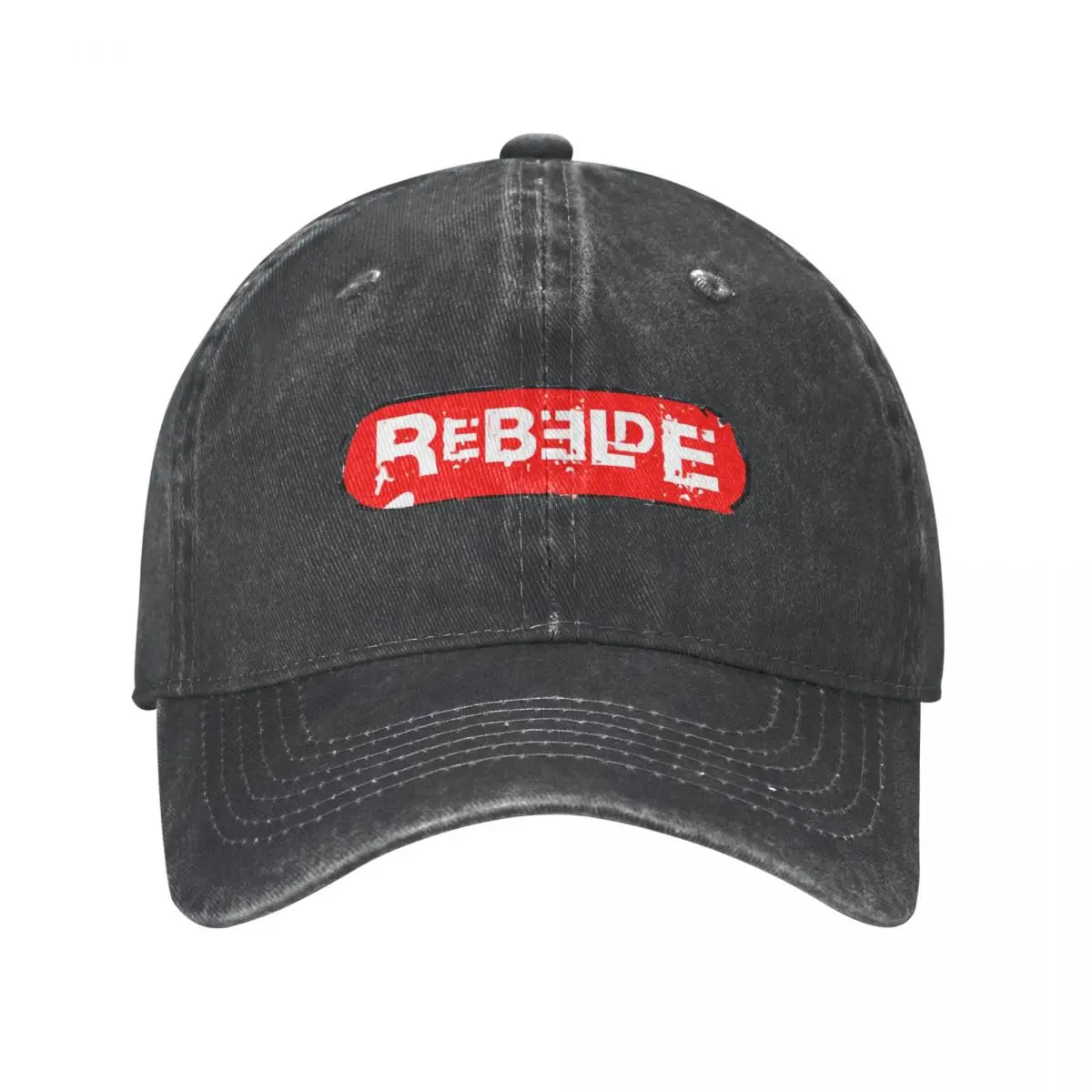 

Rebelde Baseball Cap Casual Distressed Washed Reb Logo Sun Cap Unisex Style Outdoor Workouts Caps Hat