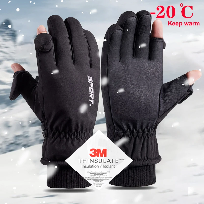 Купи Winter Gloves Men Women Thickened Warm Cycling Gloves Outdoor Sport Windproof Waterproof Touch Screen Motorcycle Ski Gloves за 774 рублей в магазине AliExpress