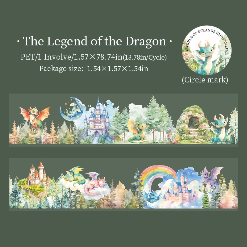 

Kawaii эстетические канцелярские наклейки, ПЭТ-лента 2м