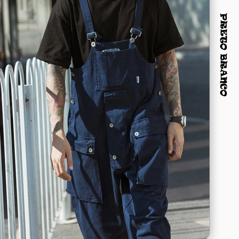 Повседневный цельный комбинезон мужские комбинезоны брюки свободные подтяжки ZXW