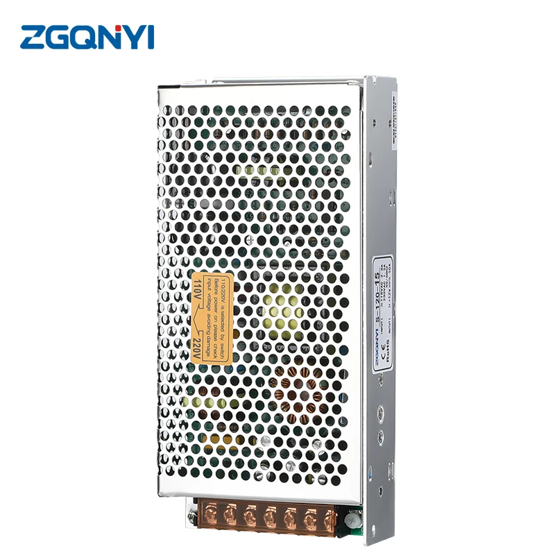 

ZGQNYI S-120W источник питания 15 в, трансформатор освещения, импульсный адаптер, светодиодный драйвер постоянного тока, эффективный и прочный для медицинского оборудования