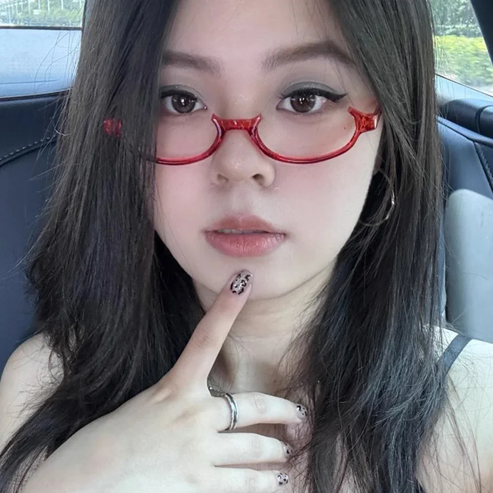 Очки в полуоправе для косплея летние женские и мужские очки с красными глазами