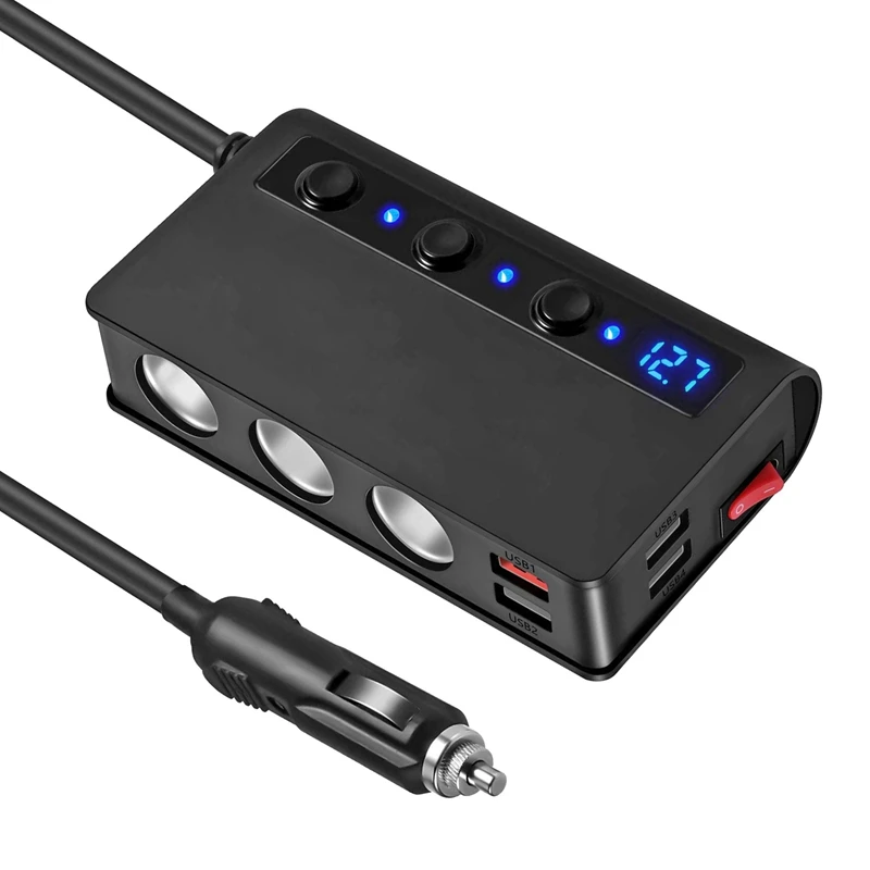 

Автомобильный Разветвитель розетки адаптер прикуривателя Быстрая зарядка 3,0 12 В/24 В 4 USB порта Автомобильный адаптер питания для видеорегис...