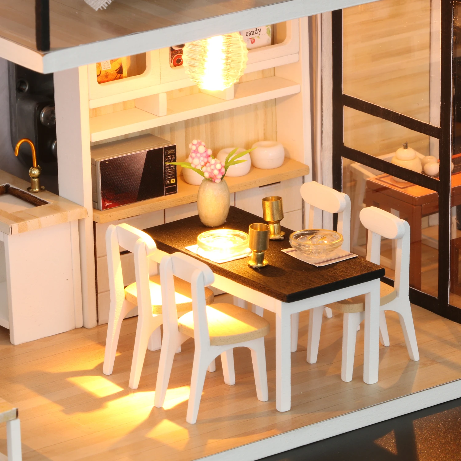 Набор для кукольного домика сделай сам деревянный миниатюрный домик с мебелью в