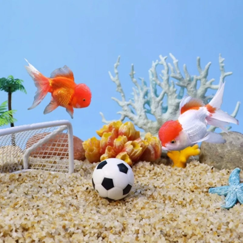 Металлические футбольные ворота для аквариумов тонущие украшения мини-голки