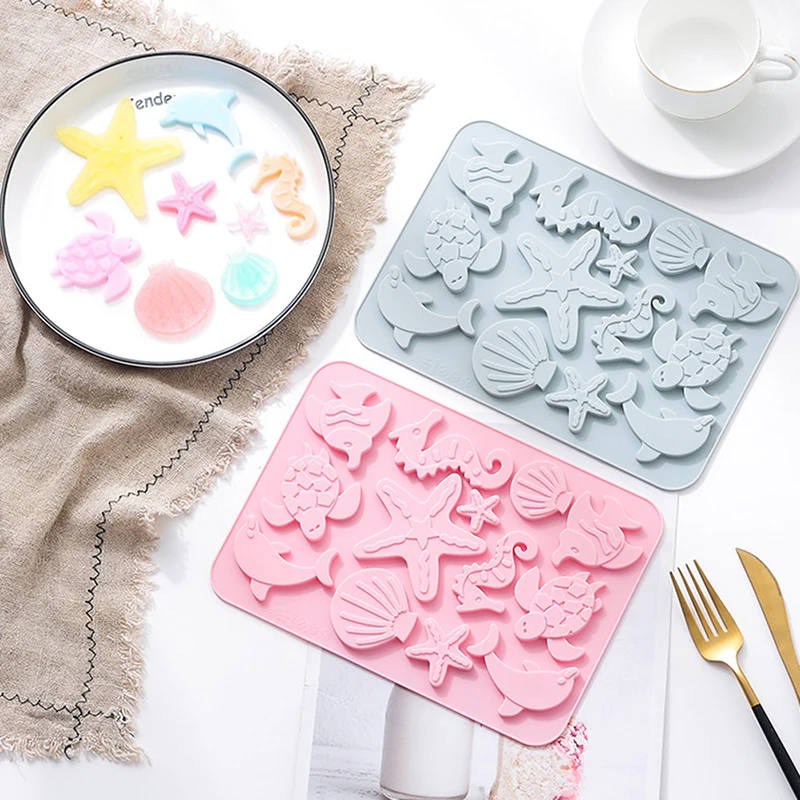 

Silica Gel Cake Baking Decoration Marine Biological Silicone Chocolate Mold Kitchen Baking Decoration Molds