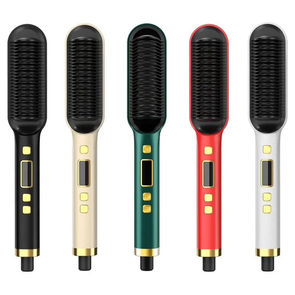 

Многофункциональный выпрямитель для волос, плойка с ЖК-дисплеем, прямая расческа для волос двойного назначения, отрицательные ионы, не повр...