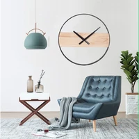 Iron Wood Wall Clock Fashion Simple Round Clock Creative Living Room Decorative Clock Mute Wall Clocks Reloj de Pared Wall Decor