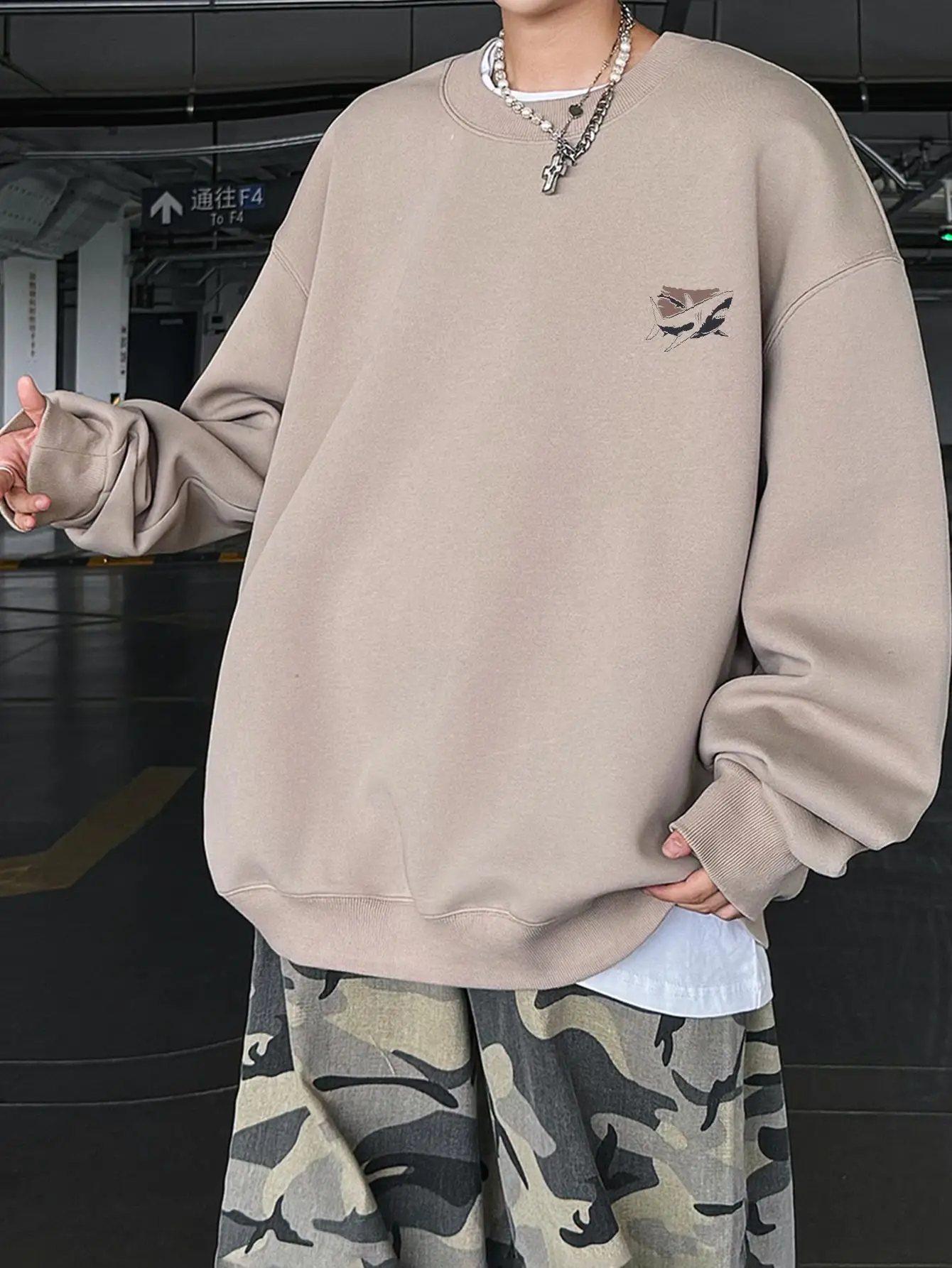 Свитшот мужской винтажный с принтом акулы модная одежда в стиле хип-хоп Пуловеры