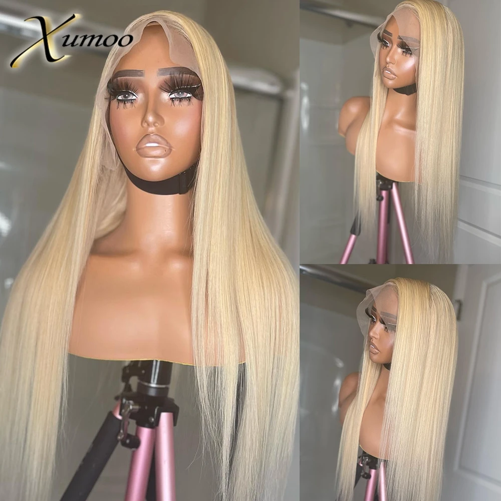 613 Blonde Bone Straight 13x4 Lace Front Human Hair Wigs 13x6 Transparent Lace Frontal Wig Brazilian Remy 4x4 Closure Wig Women