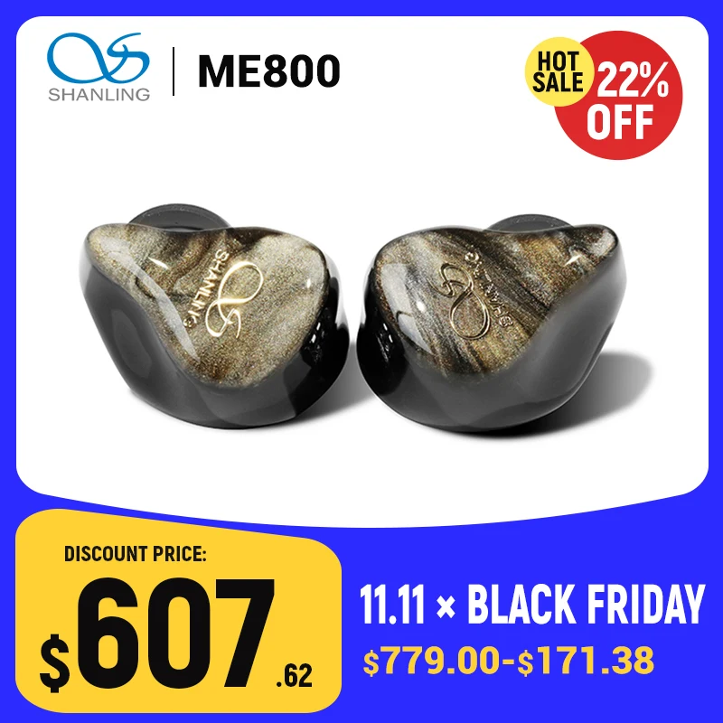Наушники SHANLING ME800 2DD + 4BA гибридные высококачественные наушники MMCX IEM со сменным