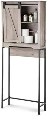

The Toilet Storage - Farmhouse Designed Organization with Sliding Barn Door Bogg bag charms Cloth hanger Under desk cable manage