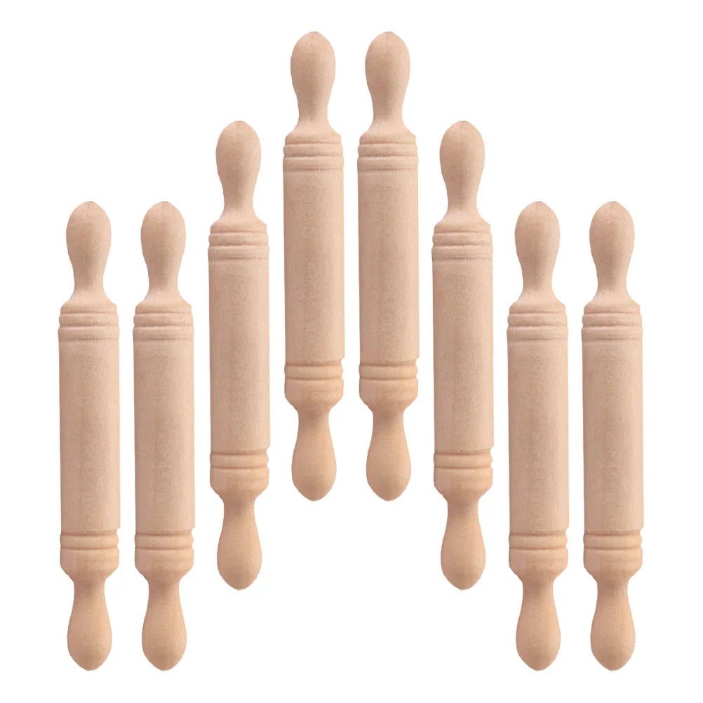 

8 Pcs Shiwan Rolling Stick Cake Tools Mini Wooden Adornments Kitchen Accessories Toy House Tiny Kid's Child Miniature 1/6 chair