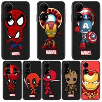 marvel iron man spiderman phone case for huawei p50 p40 p30 p20 10 9 8 lite e pro plus black etui coque painting hoesjes comic f