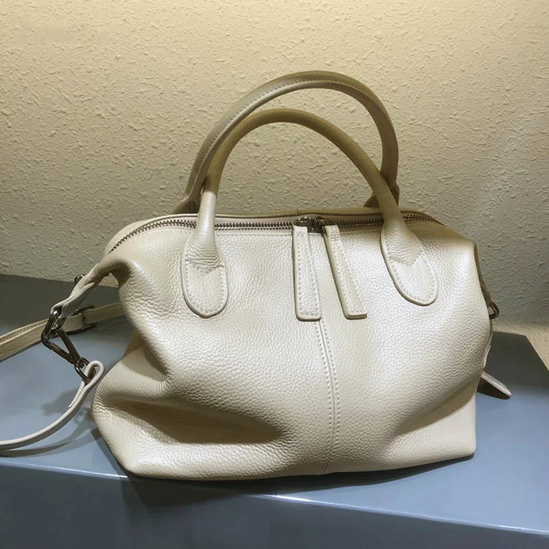 

Genuine Leather Top Handle Bucket Bags For Women Luxury Designer Handbag 2022 Trend Fashion Vintage Purses Crossbody Tote Bag