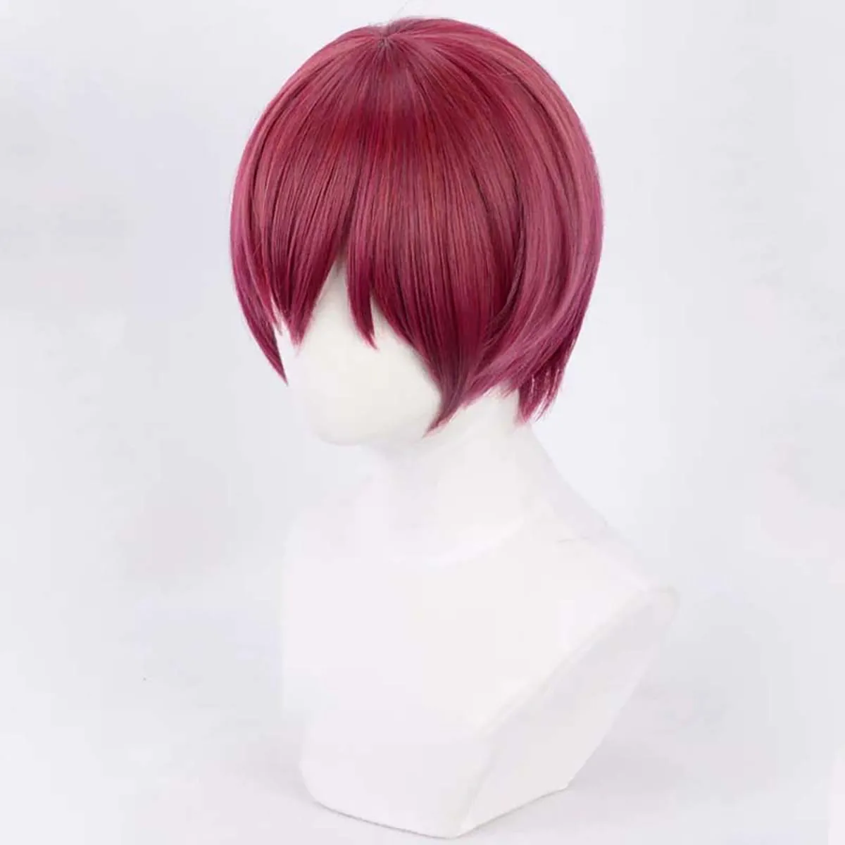Мужской парик для косплея в стиле аниме IDOLiSH7 Inumaru Toma, короткий, винно-красный, термостойкий, из синтетических волос (art.: 3920dafa043fa) - 3920dafa043fa