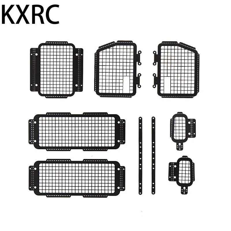 

KXRC D90 Metal Stereo Window Mesh Car Window Net Accessories Kit for 1/10 RC Crawler Car RC4WD D90 Upgrade Parts
