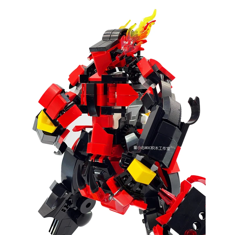 MOC серия Mecha красная фотоголоволомка DIY Модель коллекция эксперты кирпичные