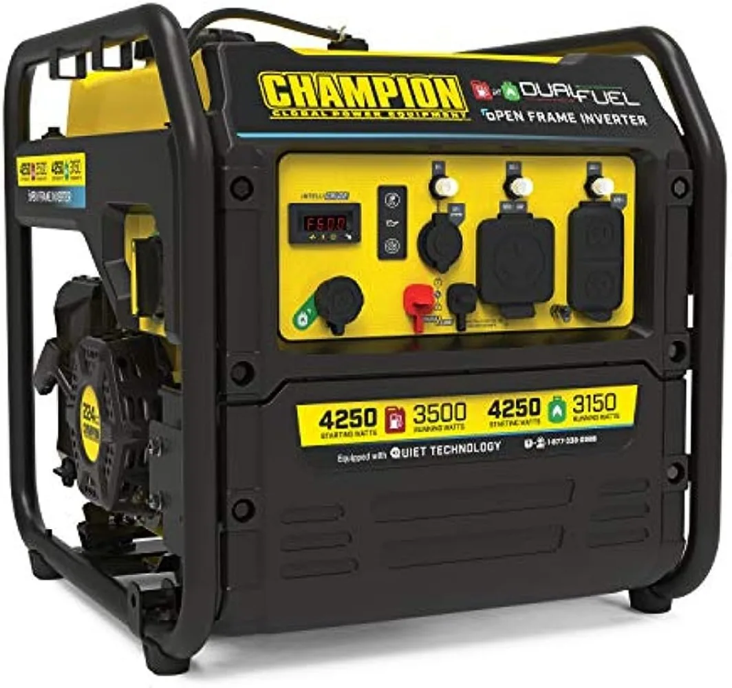 Champion Power Equipment 200914 4250-Watt Open Frame Inverter Generator, Dual Fuel Technology