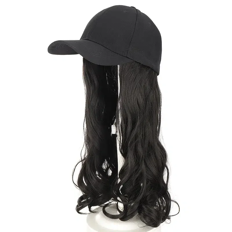 

Новая бейсбольная шапка с волосами для наращивания, синтетический парик, длинная грушеобразная вьющаяся шапка с прикрепленными волосами, у...