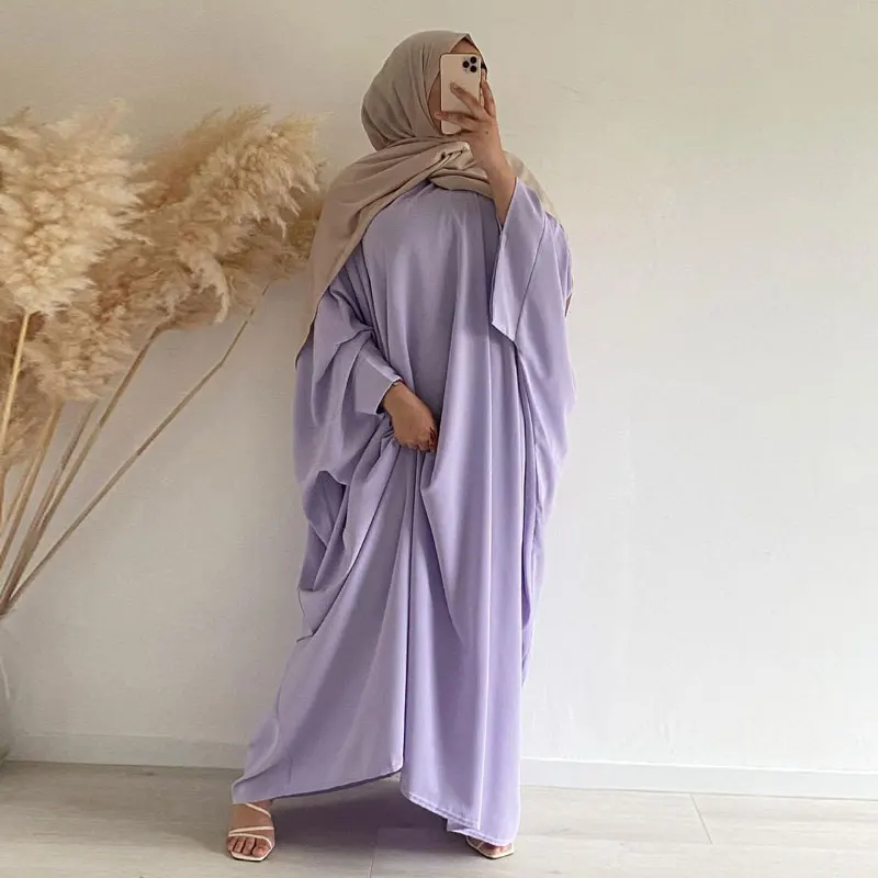Eid Long Khimar мусульманское платье абайя женское цельное летучая мышь Nida Молитвенное