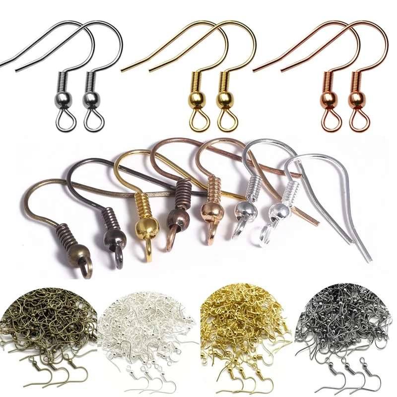 

100pcs Wholesale Metal Alloy Ear Hooks Earrings Clasps Jewelry Findings Earring Wires For Jewelry Making Handmade Craft