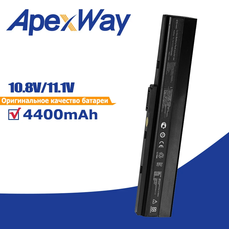 

Apexway 4400mAh A32-K52 Аккумулятор для ноутбука ASUS A52 A52J A52F A52JB A52JK A52JR K42 K42F K42J K42JK K52F K52J A31-K52 A41-K52