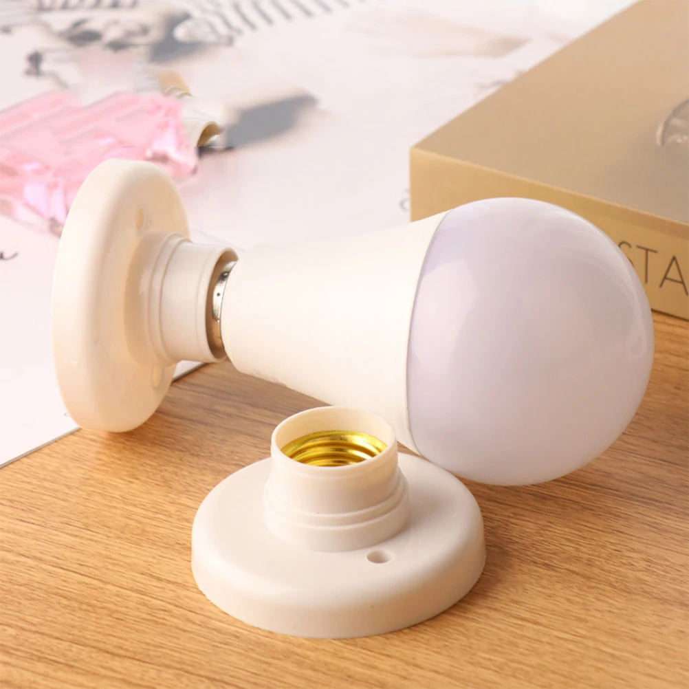 

2Pcs lamp holders E27 Screw Cap Socket White Ceiling Light Lamp Bulb Fixing Base Stand Light Bulb Holder