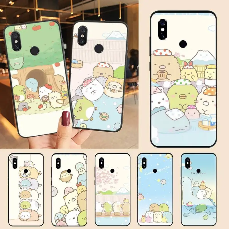 

Cute Sumikko Gurashi Cartoon Phone Case For Xiaomi Redmi note 7 8 9 11 t s 10 A pro lite funda shell coque cover