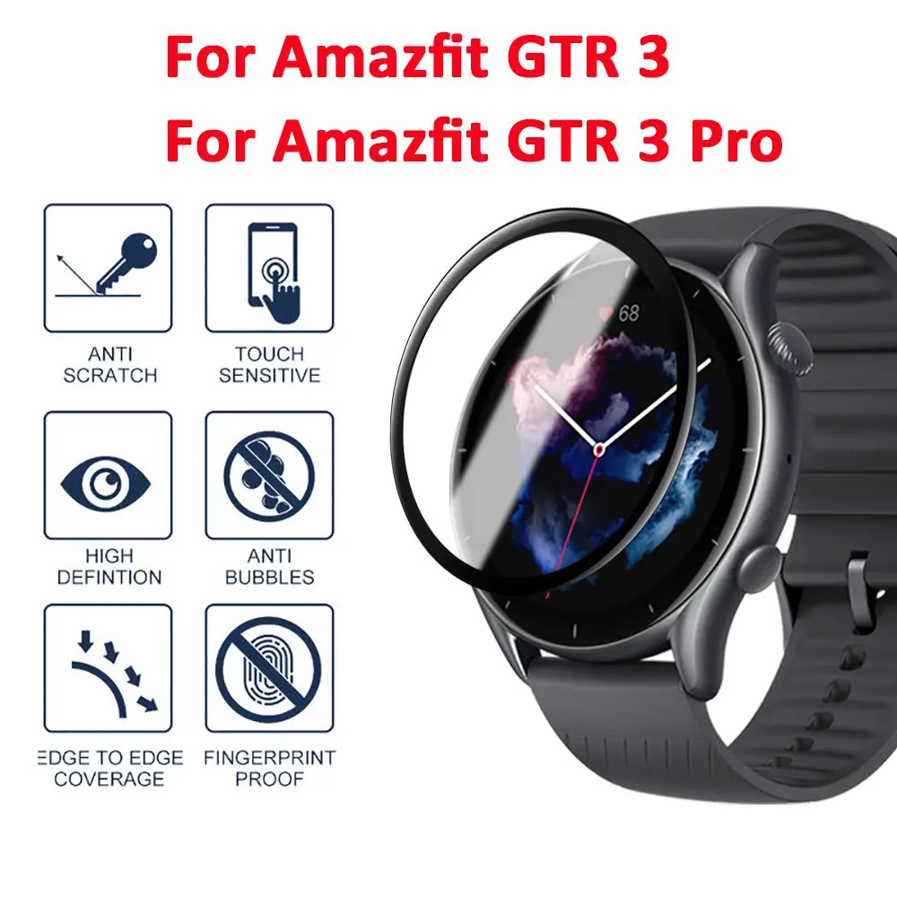 

2Pcs New 3D Curved Edge HD Accessories Films Screen Protector Protective Cover For Amazfit GTR3/GTR3 Pro