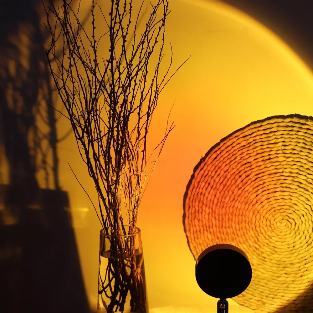 

Sunset Projection Lamp Rainbow Atmosphere Night Light Table Lamp Sunset Light For Bedroom Room Decoration Background Wall Tiktok