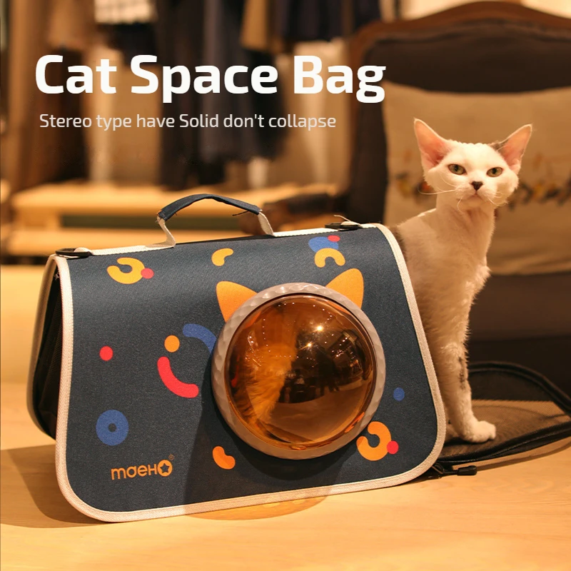 

Переносная сумка для кошки, Портативная сумка для домашних животных, космическая сумка-капсула для кошки, рюкзак через плечо, прозрачная сумка для домашних питомцев