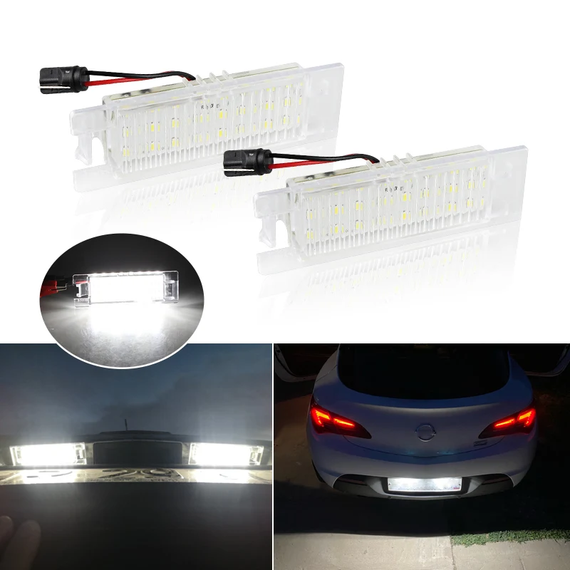 

2PC Whitet Car LED License Number Lamps Plate Lights for Opel Astra H J Corsa C D Insignia Tigra B Twintop Vectra C Zafira B OPC