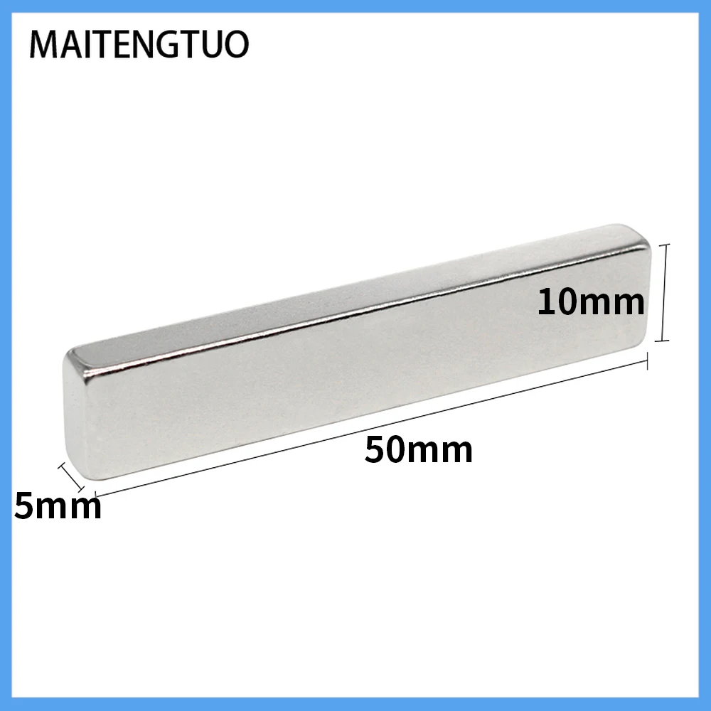 

1/2/5/10/15/20PCS 50x10x5mm Thick Block Rare Earth Magnet N35 Quadrate Neodymium Magnets 50x10x5 Permanent NdFeB Magnet 50*10*5