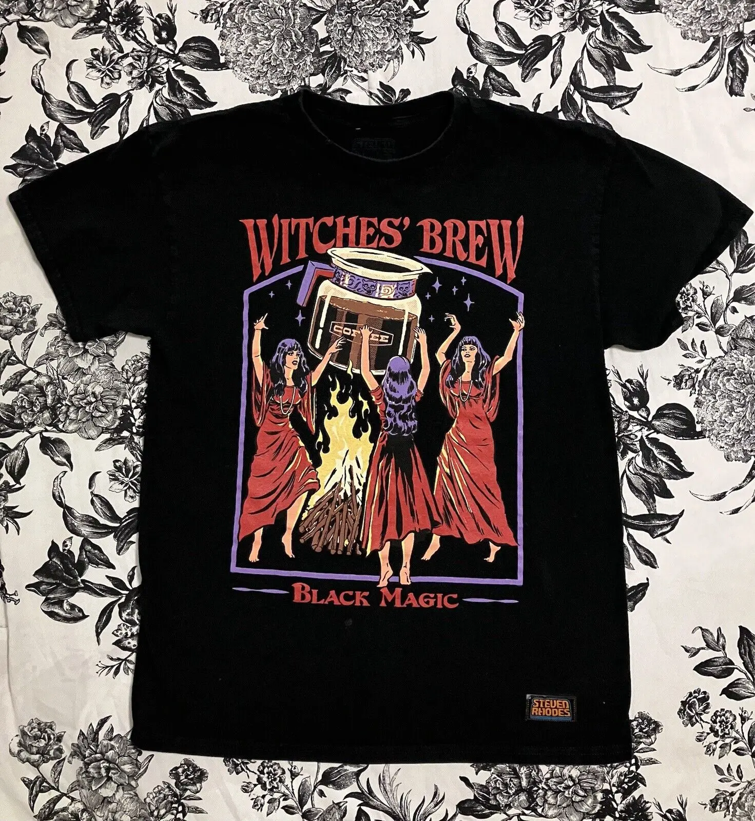 Стивен Родос Ведьмы Заварий Черная Волшебная Рубашка Размер Среднего Ретро