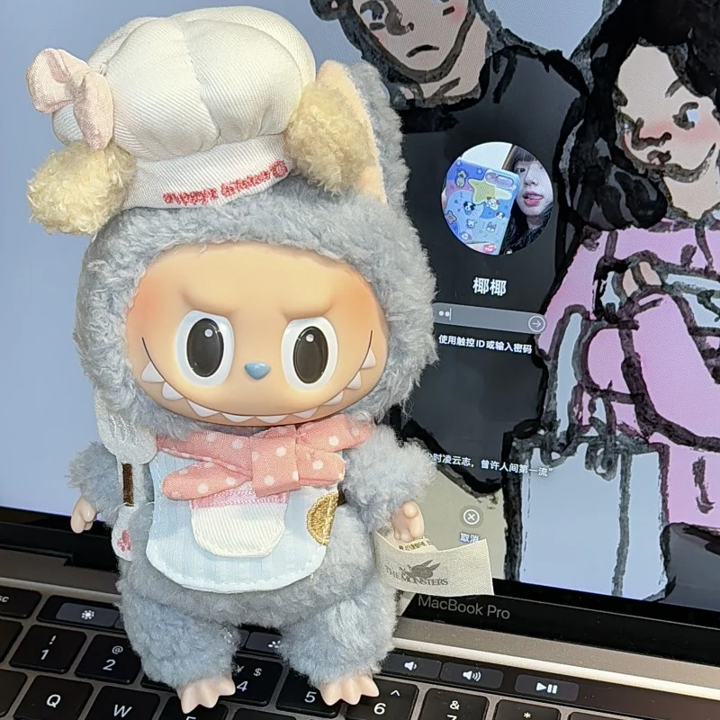 Kawaii Little Cook для 17 см Labubu кухонная одежда щенков цветные шапки шеф-повара фартуки