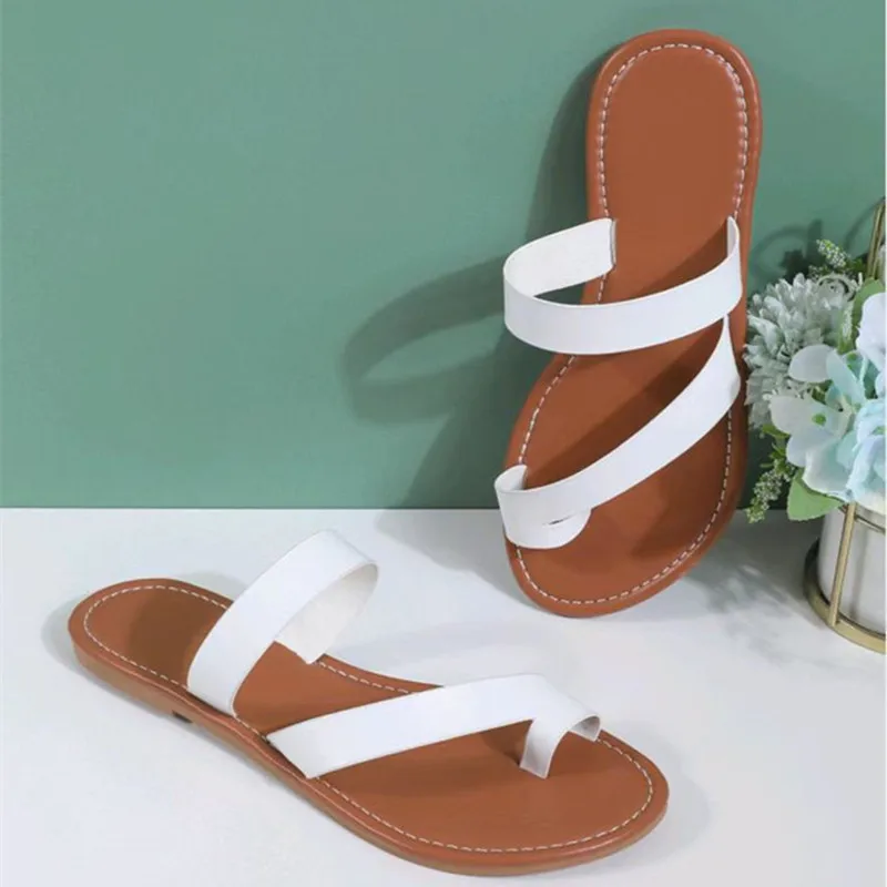 

Set-toe Slippers Women's 2022 Summer Sandals and Slippers Women's Flat-bottomed Flip-flops Women's Large Size Flip-flops Women