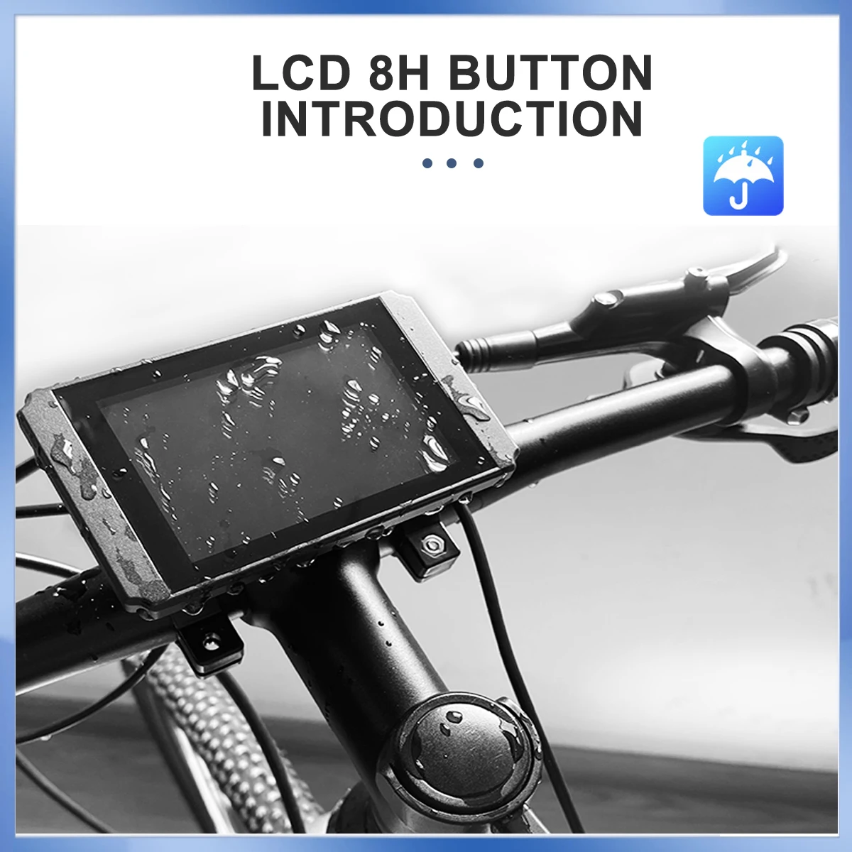 Фото Дисплей Kunteng LCD8H/LCD8HU для электровелосипедов, водонепроницаемый, с интерфейсом SM, для интеллектуального контроллера KT, 24В-72В №1